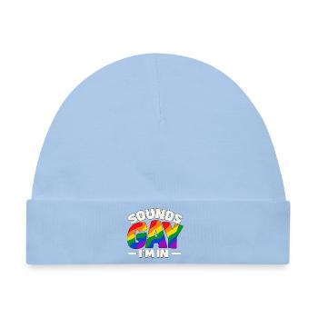 Sounds Gay I'm In – Regenbogen Pride Spruch - Baby Premium Organic Mütze - Hellblau - Vorne