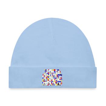 Bunte Life Block Collage - Baby Premium Organic Mütze - Hellblau - Vorne