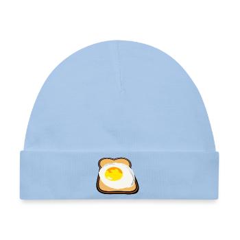 Toast mit Spiegelei lecker Frühstück - Baby Premium Organic Mütze - Hellblau - Vorne