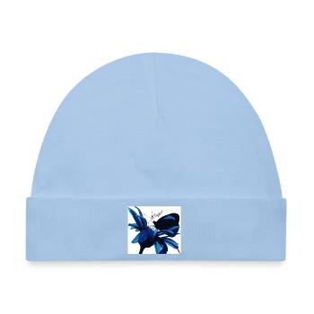 Blaues Blütenzauber mit Magic - Baby Premium Organic Mütze - Hellblau - Vorne