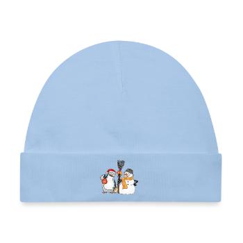 Pinguinweihnacht - Baby Premium Organic Mütze - Hellblau - Vorne