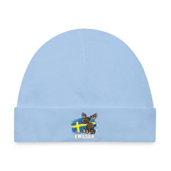 Sweden - Moose - Baby Premium Organic Mütze - Hellblau - Vorne