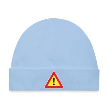 Achtung! Vorsicht Sign - Baby Premium Organic Mütze - Hellblau - Vorne