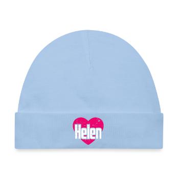 I Love Helen Pinkes Herz Ich liebe Helen - Baby Premium Organic Mütze - Hellblau - Vorne