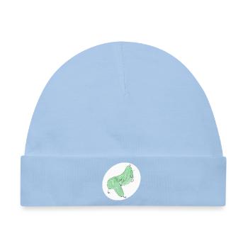 Minimalistischer abstrakter Grüner Vogel - Baby Premium Organic Mütze - Hellblau - Vorne