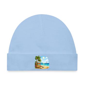 Willkommen am Tropenstrand - Baby Premium Organic Mütze - Hellblau - Vorne