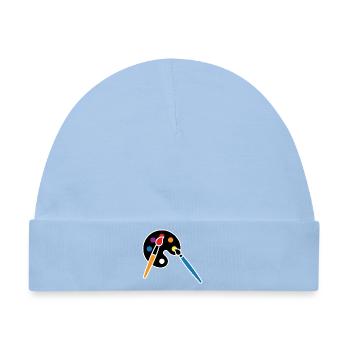 Malerei, Farbpalette, Pinsel, Kunst Symbol - Baby Premium Organic Mütze - Hellblau - Vorne