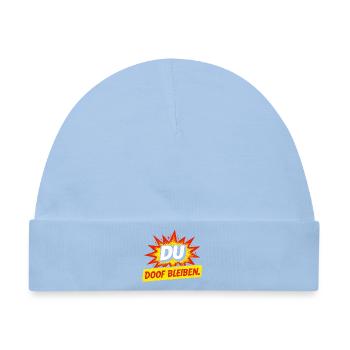 Freches Comic Spruch Shirt - Baby Premium Organic Mütze - Hellblau - Vorne