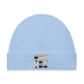 Sushi Lustiges japanisches Essen Sashimi Niedlich  - Baby Premium Organic Mütze - Hellblau - Vorne