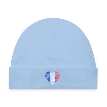 France. Franzoesische Herzflagge Vintage - Baby Premium Organic Mütze - Hellblau - Vorne