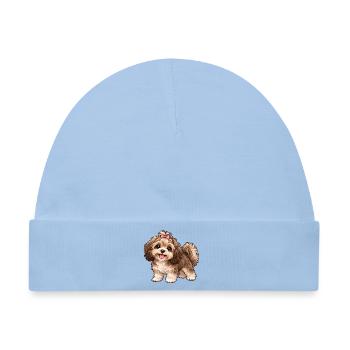 Bolonka Zwetna Kawaii Style – Süßer kleiner Hund - Baby Premium Organic Mütze - Hellblau - Vorne