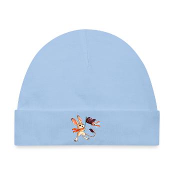 Hase mit Drachenbanner - Baby Premium Organic Mütze - Hellblau - Vorne