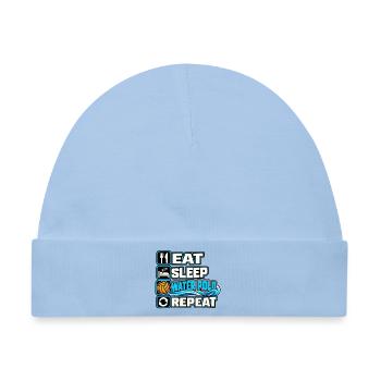 Eat Sleep Water Polo Repeat - Baby Premium Organic Mütze - Hellblau - Vorne