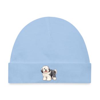 Old English Sheepdog Kawaii Style – Bobtail - Baby Premium Organic Mütze - Hellblau - Vorne