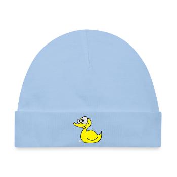 Badeente - Gummi-Ente - Baby Premium Organic Mütze - Hellblau - Vorne
