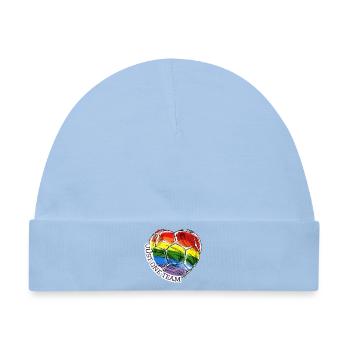 Rainbow Pride Fußball Herz One Team - Baby Premium Organic Mütze - Hellblau - Vorne