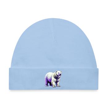 Weißer Eisbär - Baby Premium Organic Mütze - Hellblau - Vorne