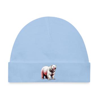 Weißer Eisbär - Baby Premium Organic Mütze - Hellblau - Vorne
