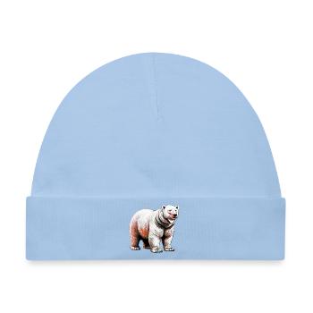 Weißer Eisbär - Baby Premium Organic Mütze - Hellblau - Vorne