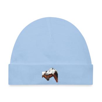 Elegante Pferdeimpression - Baby Premium Organic Mütze - Hellblau - Vorne