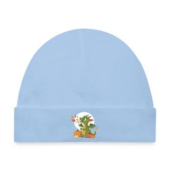 Kleiner Drachen Herbstszene - Baby Premium Organic Mütze - Hellblau - Vorne