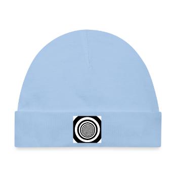 Hypnotische schwarz-weiße Spirale - Baby Premium Organic Mütze - Hellblau - Vorne