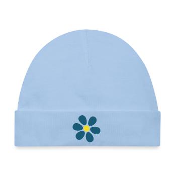 blaue Blume Blumen dunkelblau Blüte  - Baby Premium Organic Mütze - Hellblau - Vorne