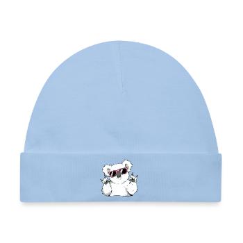 Cooler Koala mit Sonnenbrille - Baby Premium Organic Mütze - Hellblau - Vorne