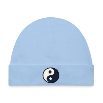 YinYang Dunkel Blau Kontrast - Baby Premium Organic Mütze - Hellblau - Vorne