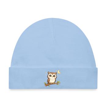 Nächtliche Eulenfreund - Baby Premium Organic Mütze - Hellblau - Vorne