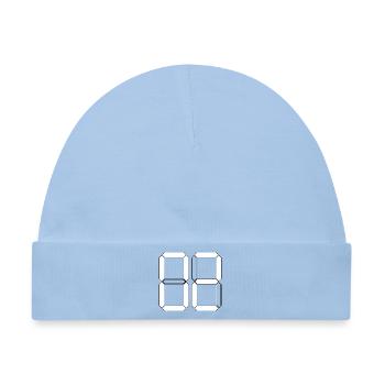 NUMMER 02 Null Zwei Geburtstag Geschenk Digital - Baby Premium Organic Mütze - Hellblau - Vorne