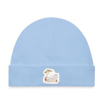 Balkonblick – Bistro über dem Meer - Baby Premium Organic Mütze - Hellblau - Vorne