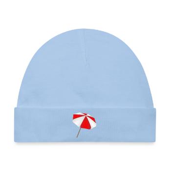 Roter Weißer Sonnenschirm - Baby Premium Organic Mütze - Hellblau - Vorne