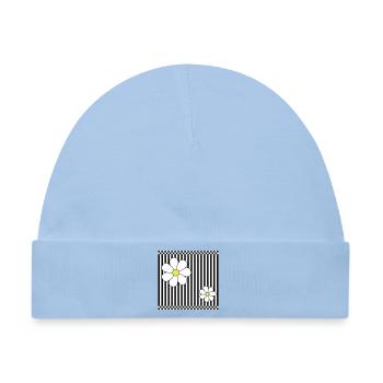 Stripes & Flowers - Baby Premium Organic Mütze - Hellblau - Vorne
