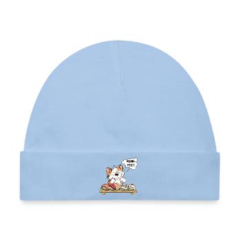 Purrfect Katze mit Sushi und Maus – Katzenhumor - Baby Premium Organic Mütze - Hellblau - Vorne