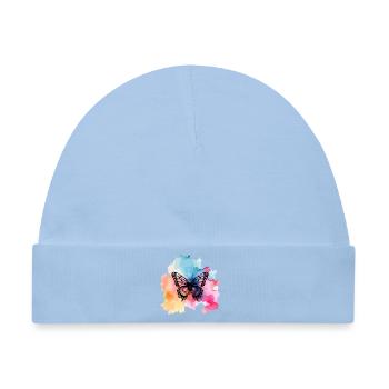 Bunter Schmetterling - Baby Premium Organic Mütze - Hellblau - Vorne
