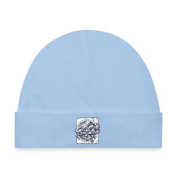 Nautischer Kraken Globus - Baby Premium Organic Mütze - Hellblau - Vorne