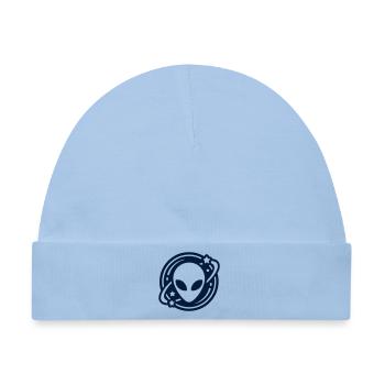 Alien Kopf Weltraum Logo - Baby Premium Organic Mütze - Hellblau - Vorne