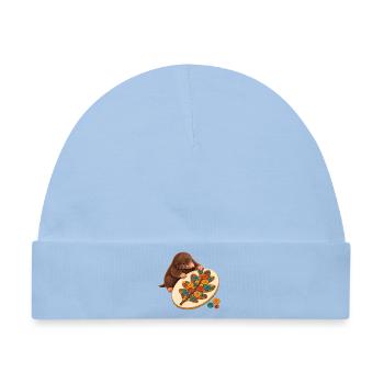 Maulwurf legt ein Knopfmosaik - Baby Premium Organic Mütze - Hellblau - Vorne
