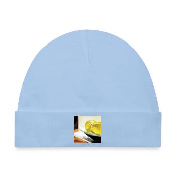 stilleben zitronen malerei kunst gelb leinwand öl - Baby Premium Organic Mütze - Hellblau - Vorne