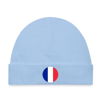 runde Aufkleber Flagge von Frankreich Aufkleber Frankreich - Baby Premium Organic Mütze - Hellblau - Vorne
