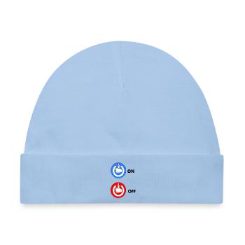 Mittelfinger EIN und AUS - Baby Premium Organic Mütze - Hellblau - Vorne