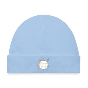 Weihnachtskugel "Frohe Weihnachten" - Baby Premium Organic Mütze - Hellblau - Vorne
