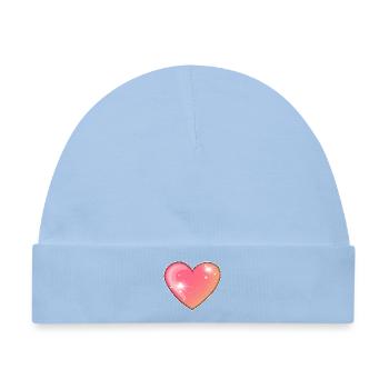 Funkelndes rosa Herz Illustration - Baby Premium Organic Mütze - Hellblau - Vorne