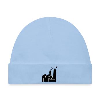 Abstrakte geometrische Linienkunst einer Fabrik - Baby Premium Organic Mütze - Hellblau - Vorne