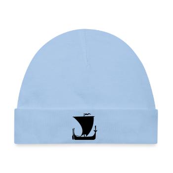 Wikingerboot im heraldischen Schattenstil – Stoer Symb - Baby Premium Organic Mütze - Hellblau - Vorne