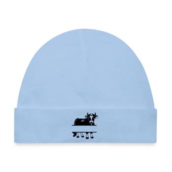 Kuh-Silhouette mit Textraum – Farm Shirt - Baby Premium Organic Mütze - Hellblau - Vorne