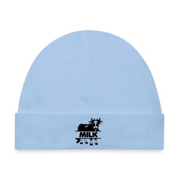 Milchkuh-Design mit 'MILK'-Stange - Baby Premium Organic Mütze - Hellblau - Vorne