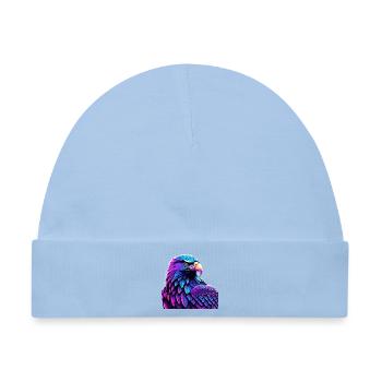 Leuchtender Adler mit Farbverlauf - Baby Premium Organic Mütze - Hellblau - Vorne
