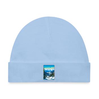 Borovets Bulgarien Vintage-Reiseplakat Stadtbild - Baby Premium Organic Mütze - Hellblau - Vorne
